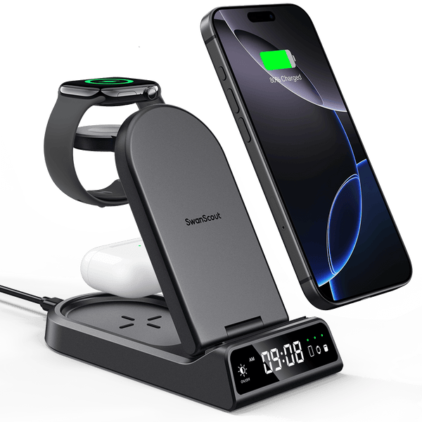 The swanscout 702A functions as an Apple Watch Series 10 charger, offering reliable and sleek wireless charging for the newest model.