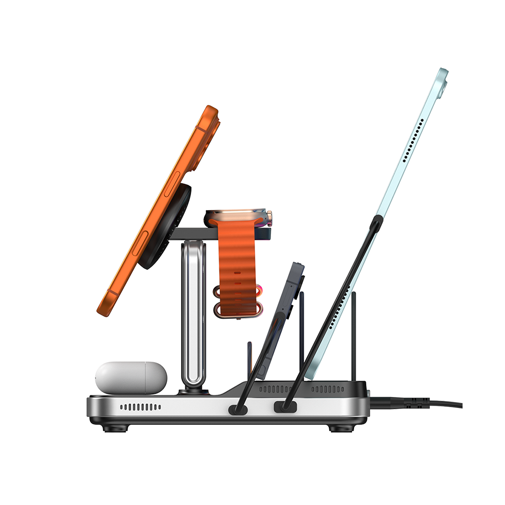 SwanScout 901M - 5-in-1 draadloze oplader voor Apple, perfect voor studeerbureaus