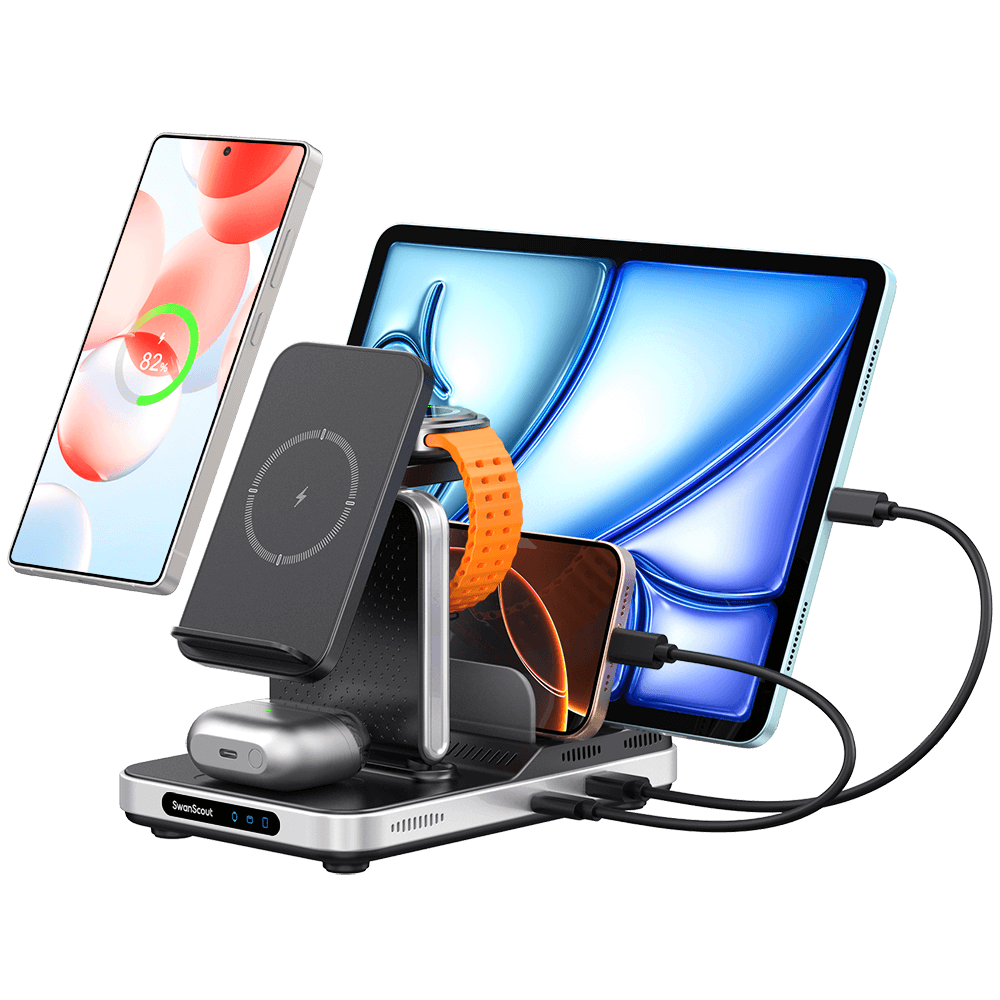 SwanScout 901S - Carregador Sem Fio 5 em 1 para Samsung