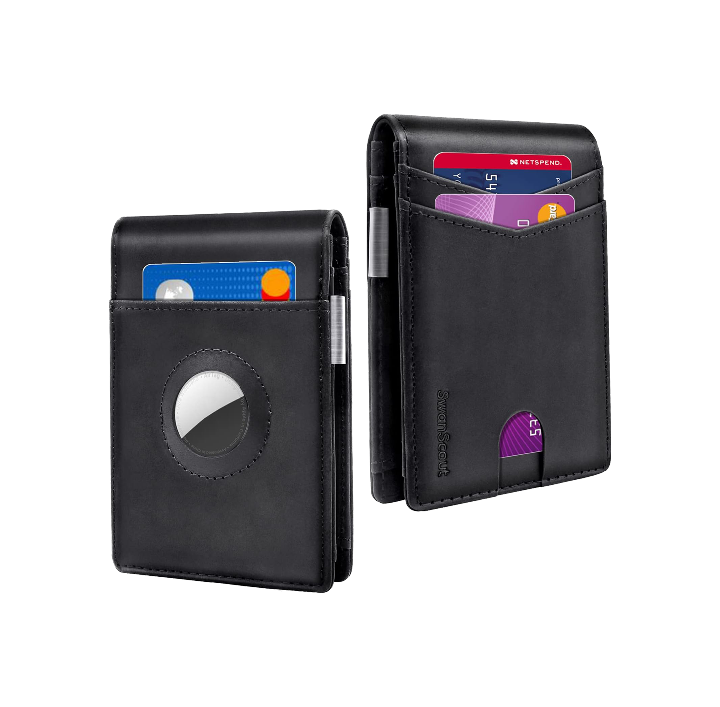 SwanScout 103A | for Apple AirTag, RFID Blocking Money Clip Wallet