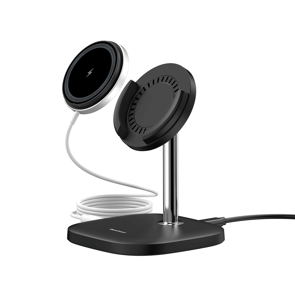 Experience seamless power with SwanScout 506M, a wireless charger built for MagSafe-compatible phones.