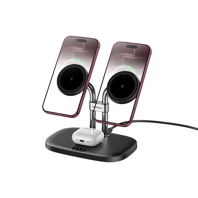 SwanScout 706M - Cargador magnético dual para iPhone y base inalámbrica para AirPods