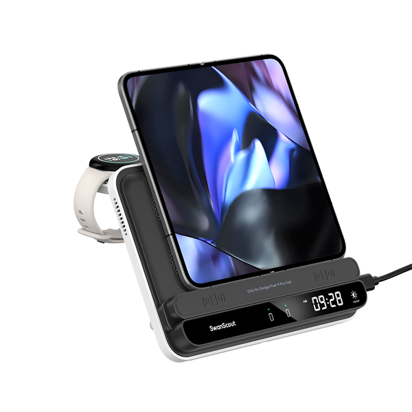 SwanScout 710FG2 - Cargador inalámbrico para Pixel Fold / Pixel 9 Pro Fold y Pixel Watch 2/3