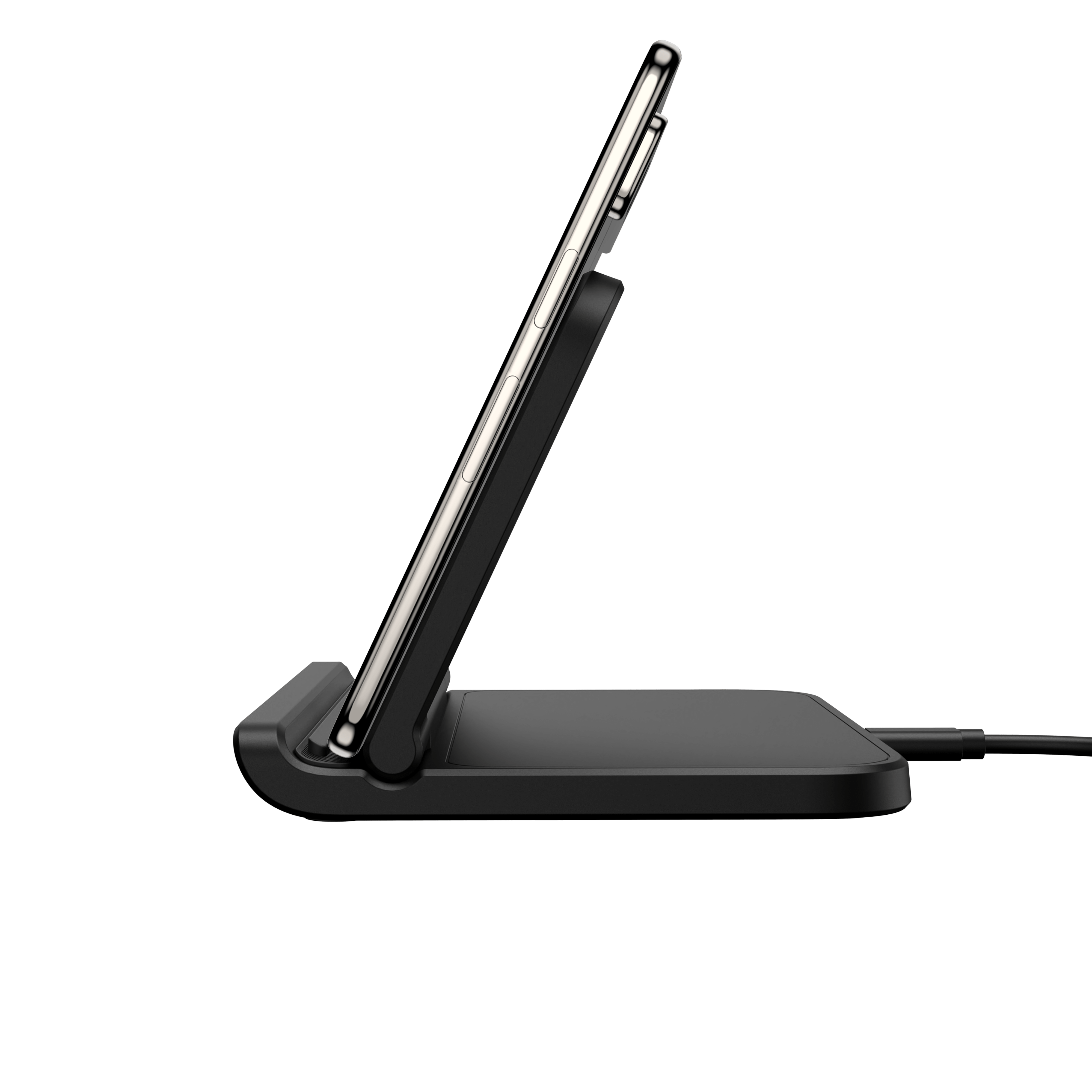 SwanScout 503G wireless charger for Google Pixel Fold, vertical charging with phone folded, portable and lightweight, right-edge alignment for steady power