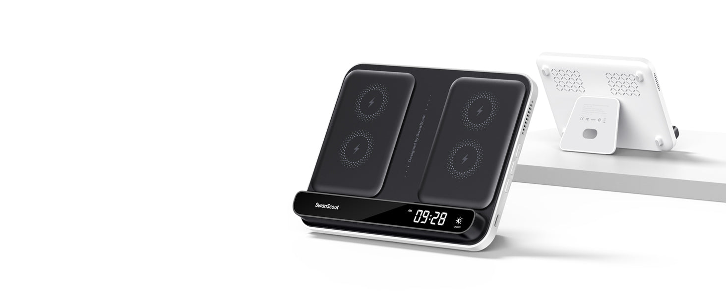 Use the SwanScout 504F as a multi-device Pixel charging station, keeping your Pixel, watch, and earbuds powered with ease.