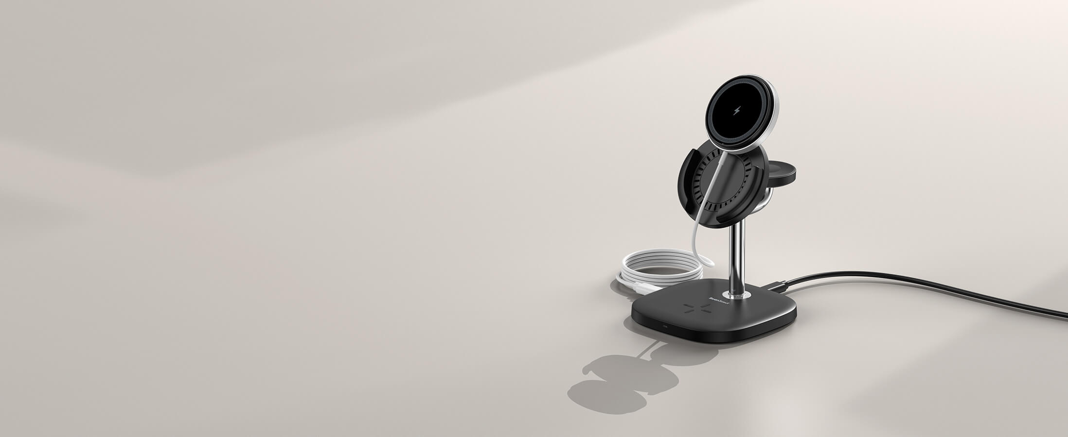 Consolidate your devices with SwanScout 711M, an iPhone charging station that handles your phone, watch, and AirPods with ease.