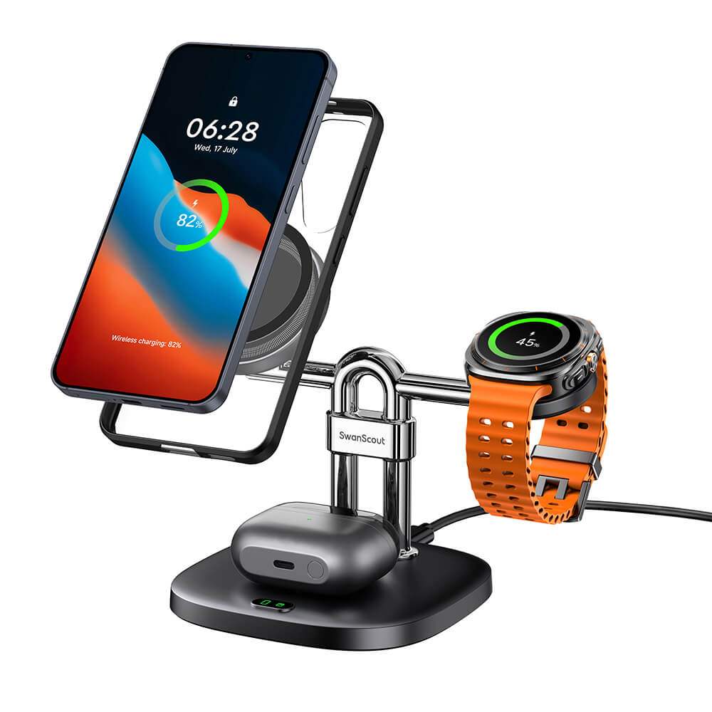SwanScout 712SM - 3 in 1 Magnetic Wireless Charging Station for Samsung