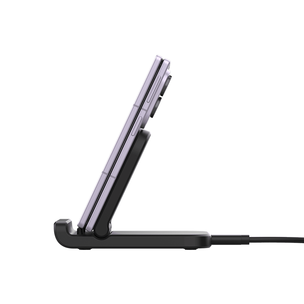 Side view of SwanScout 501S holding a Galaxy Z Flod phone in upright position