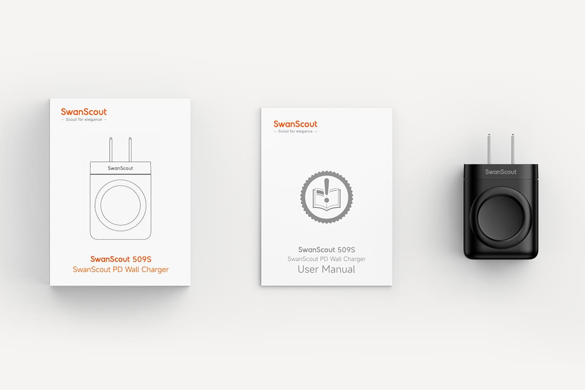 SwanScout 509S package includes 30W USB-C charger and user manual